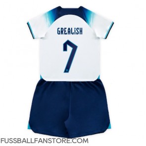 England Jack Grealish #7 Replik Heimtrikot Kinder WM 2022 Kurzarm (+ Kurze Hosen)